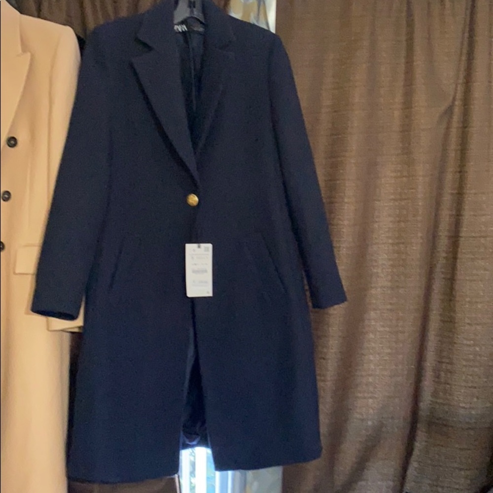 Zara wool blend coat(navy)